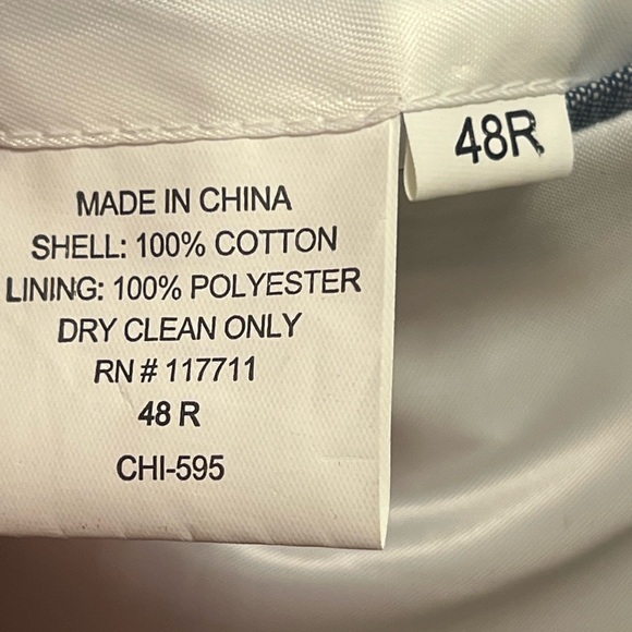 Alan Flusser Sport Coat Blazer Jacket Blue and White Striped Men 48R - Picture 15 of 15